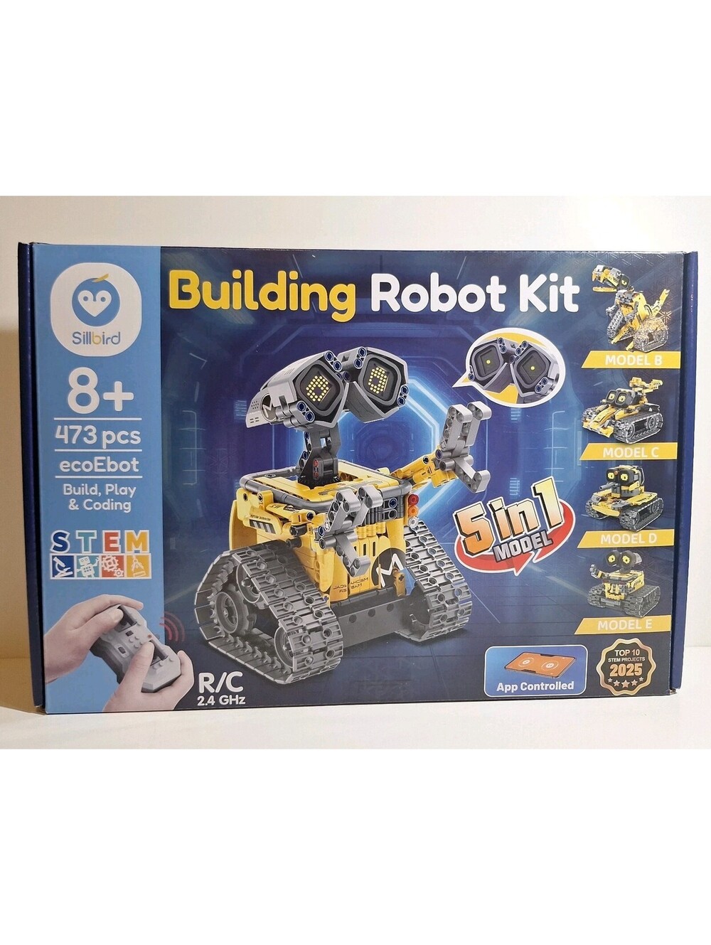 Sillbird ecoEbot 5-in-1 Building Robot Kit STEM Toy 473 pcs Remote App Control